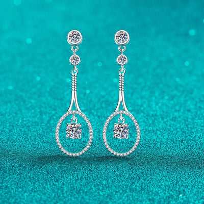 1 Carat Moissanite 925 Sterling Silver Drop Earrings