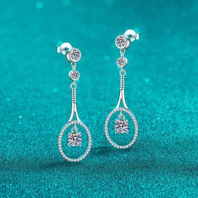 1 Carat Moissanite 925 Sterling Silver Drop Earrings