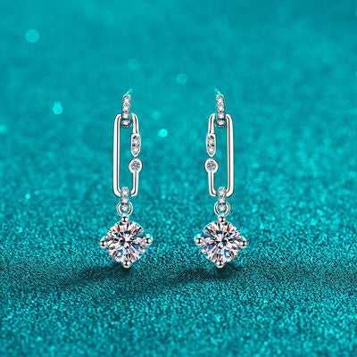 2 Carat Moissanite 925 Sterling Silver Earrings