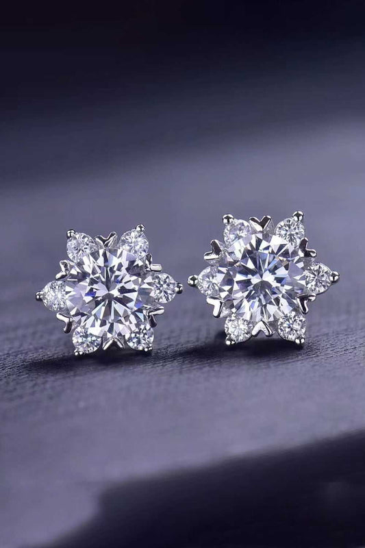 2 Carat Moissanite 925 sterling silver Floral Stud Earrings