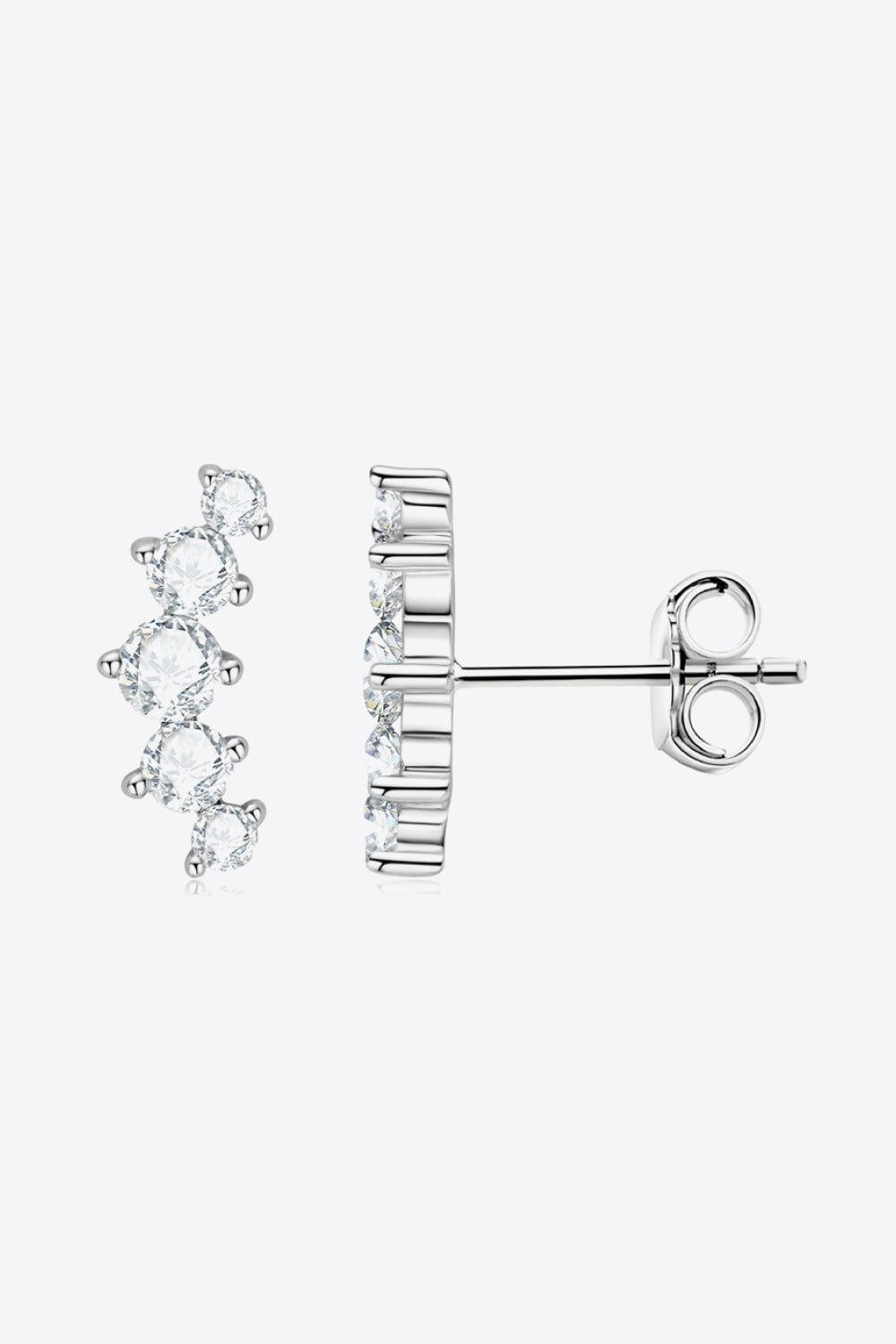 All You Need Moissanite Platinum-Plated Earrings