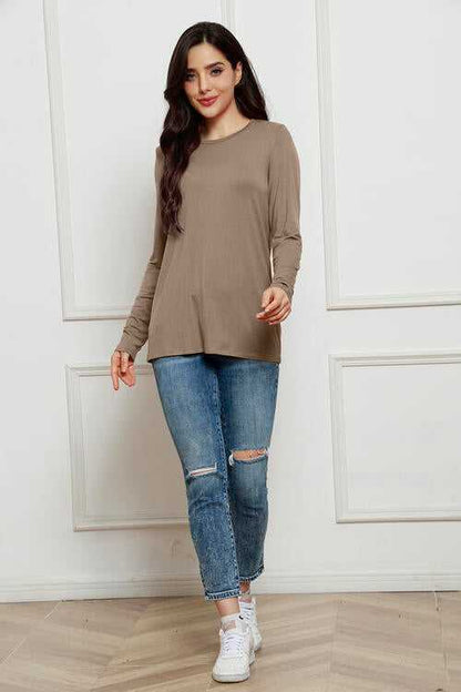 Basic Bae Full Size Round Neck Long Sleeve Top