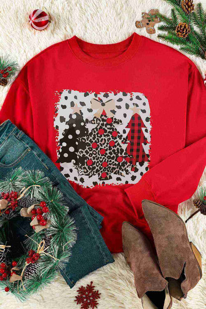 Christmas Tree Graphic Sweatshirt