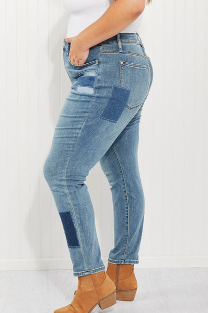 Judy Blue Full Size Patch Boyfriend Jeans