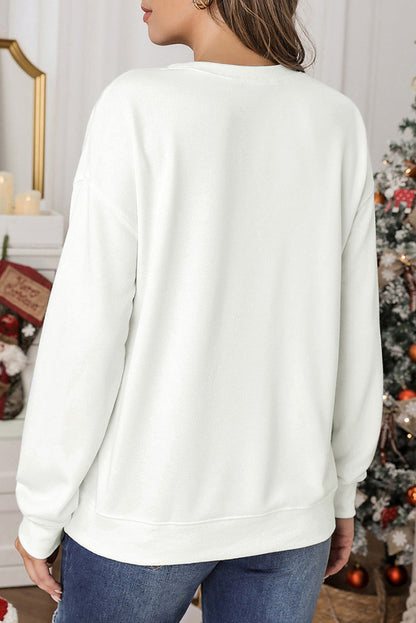 MERRY CHRISTMAS Letter Graphic Sweatshirt