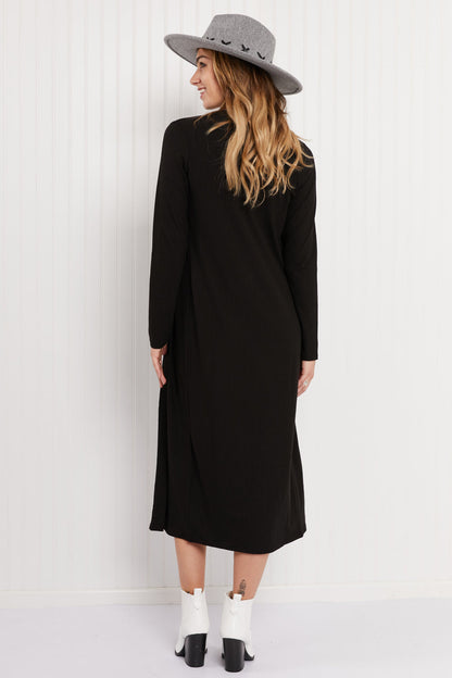 Zenana Chic Night Out Ribbed Midi Dress and Cardigan Set