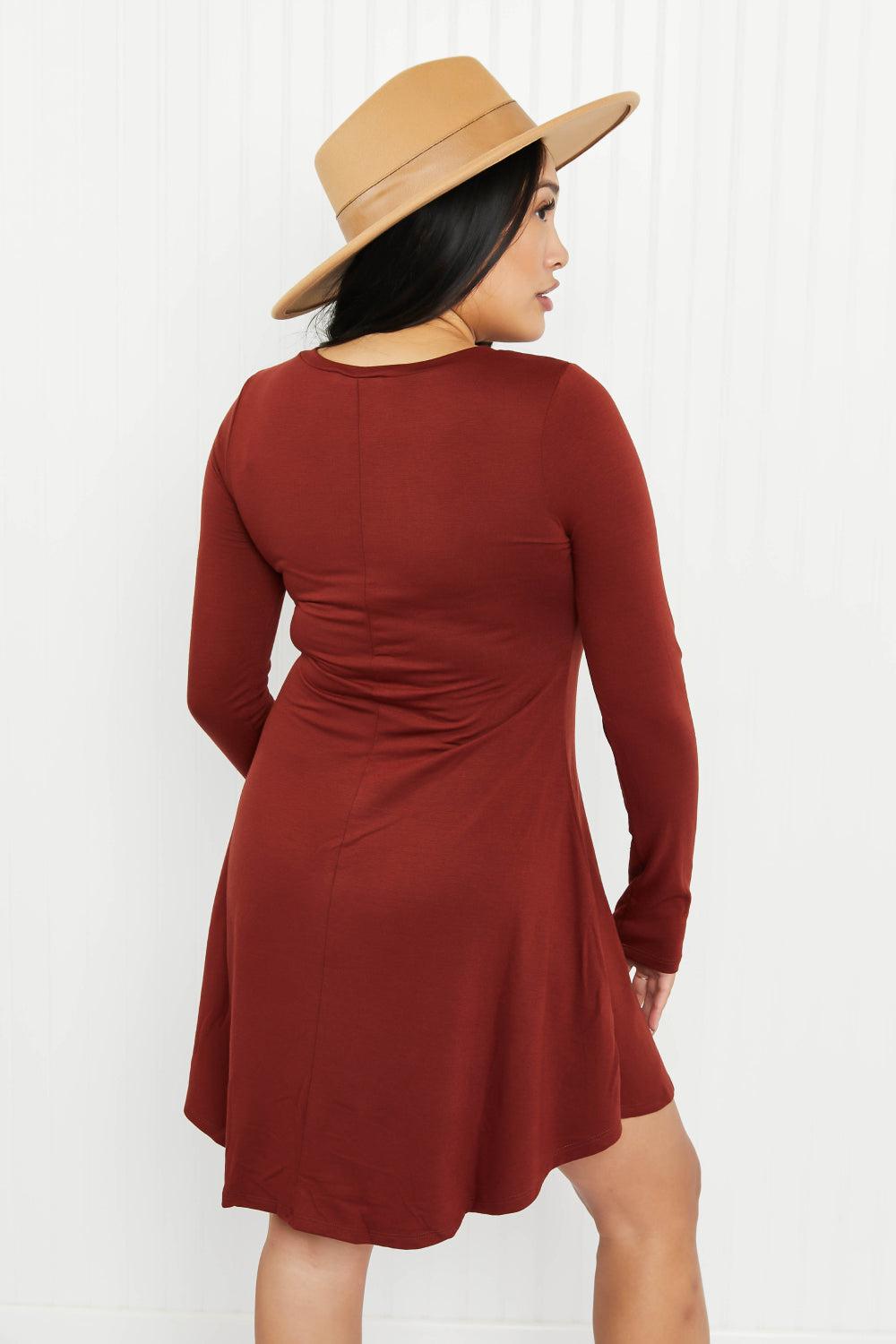 Zenana Portland Pines Full Size Henley Dress