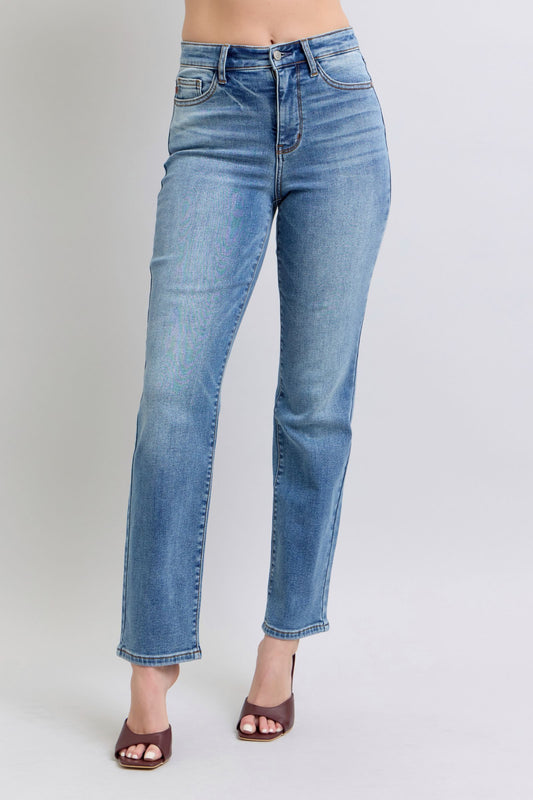 Judy Blue Full Size Run Vintage Wash Thermal Straight Jeans