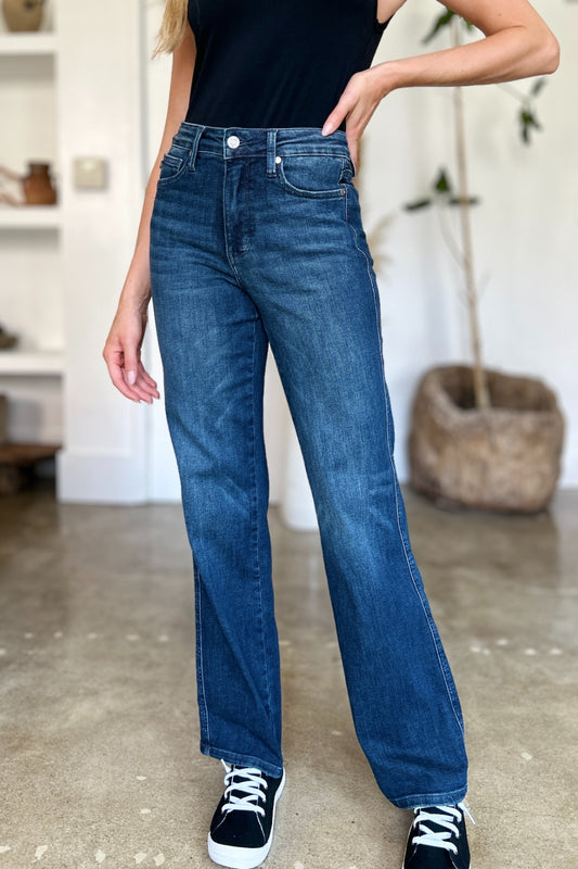 Full Size Straight Tummy Control Straight Jeans